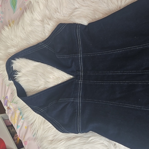 NWT Pilcro Halter Deep-V Seamed Open-Back Mini Dress - Picture 4 of 12